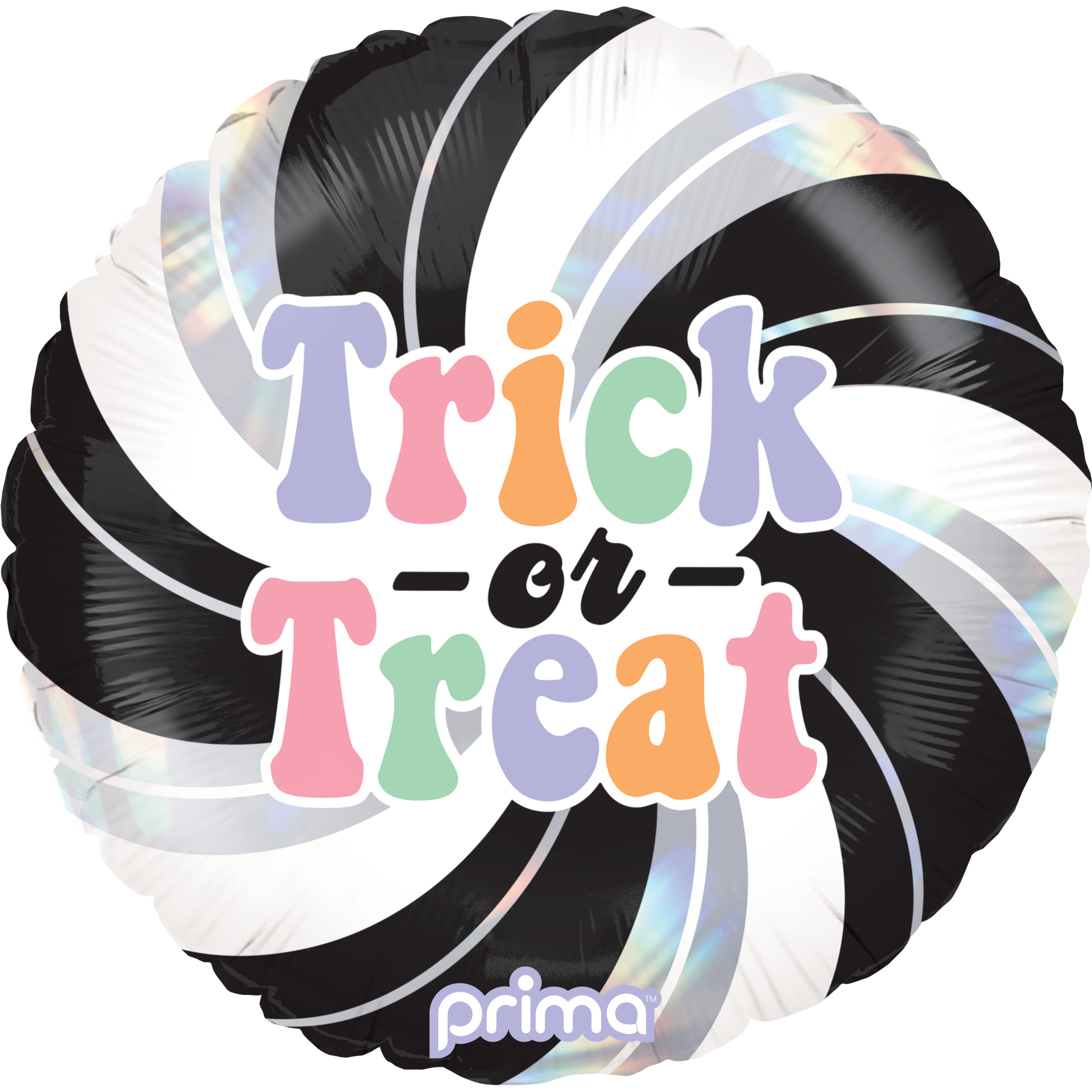 PRIMA 18" Round Trick-or-Treat Holographic Swirl